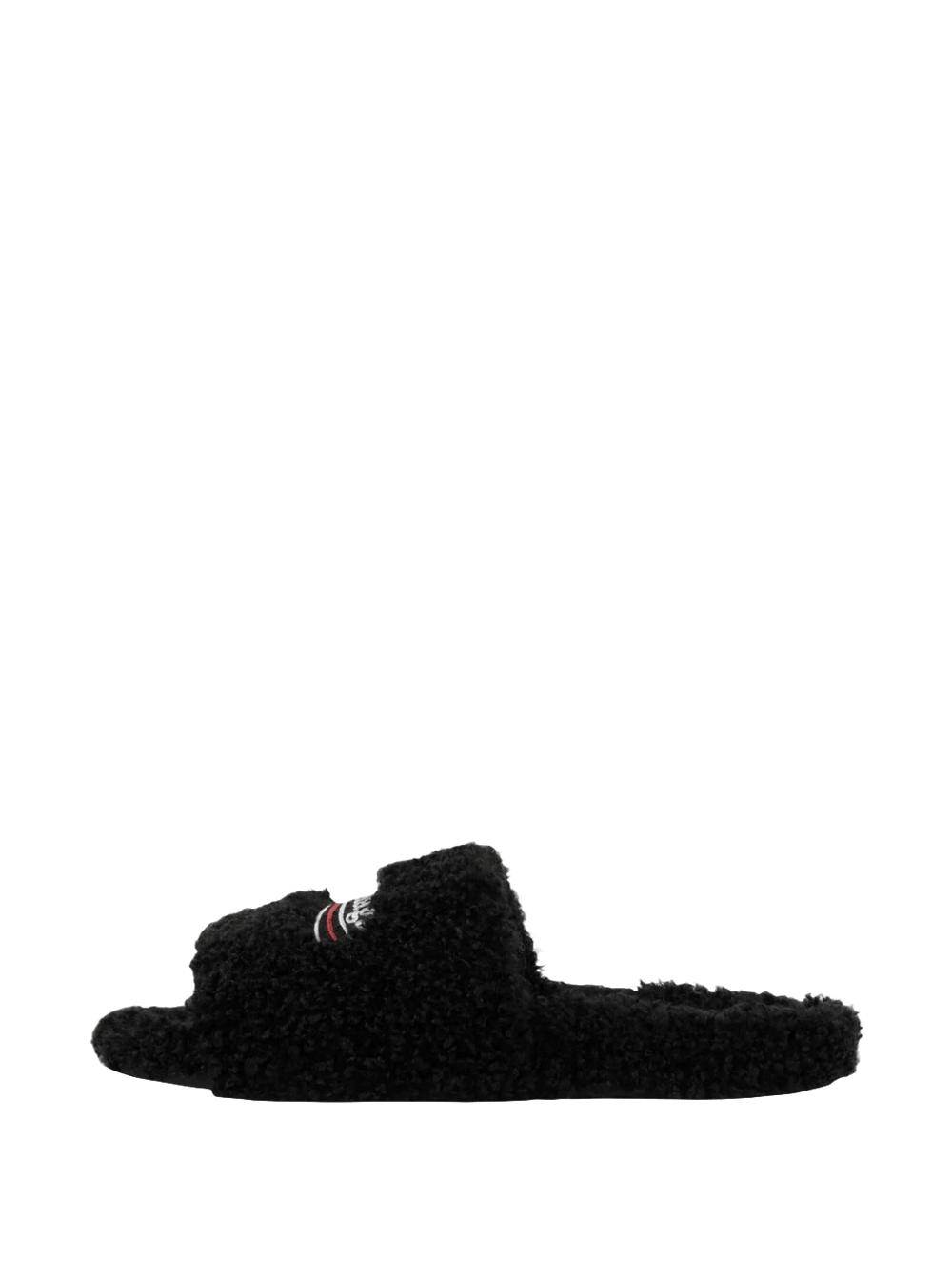 Image of Balenciaga Fluffy Furry Slides 'Black'