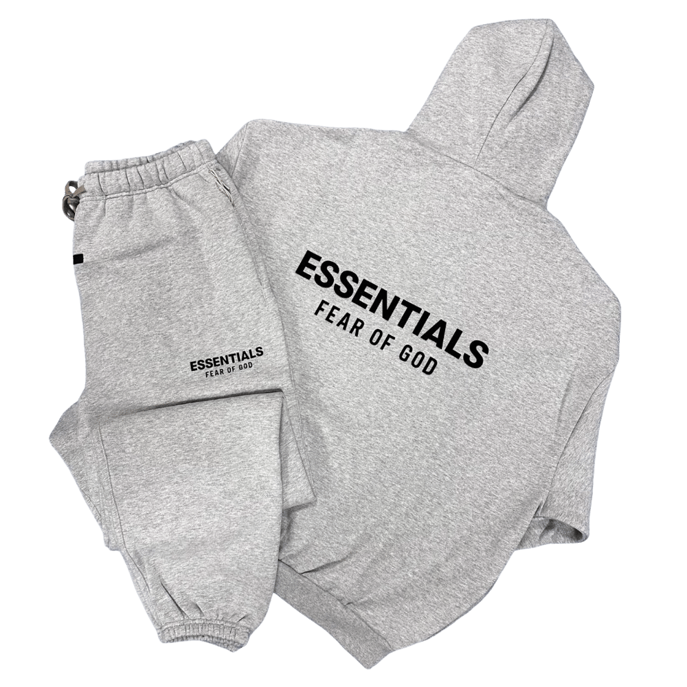 Image of FEAR OF GOD ESSENTIALS LIGHT HEATHER GREY TRACKSUIT