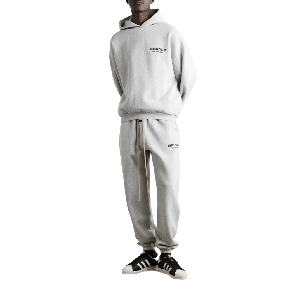 Image of FEAR OF GOD ESSENTIALS LIGHT HEATHER GREY TRACKSUIT