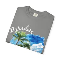 Image 2 of Paradise Beach T-Shirt — Tropical Palm Tree Vacation Graphic Tee