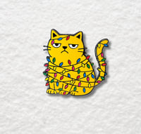 Image 1 of Grumpy Christmas Cat Enamel Pin