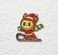 Image 1 of Christmas Lafufu Skiing Enamel Pin