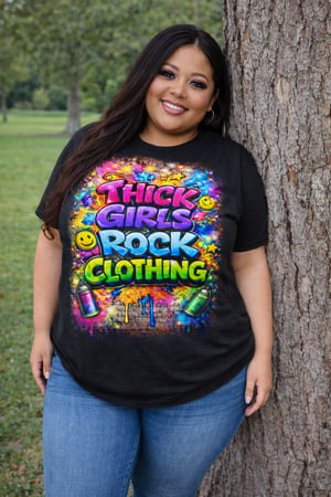 Image of THICK GIRLS ROCK JUMP INTO SPRING T-SHIRT