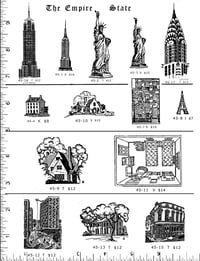 Image 1 of Statue of Liberty/Empire State Building/Chrysler Rubber Stamps P45