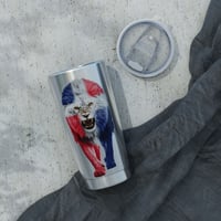 Lion Flag 20oz Tumbler — Patriotic Red White & Blue Travel Mug
