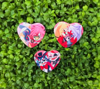 Image 1 of Hazbin Hotel Couples Heart Button 2.2"