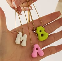 Image 1 of Puffy Initial Necklace