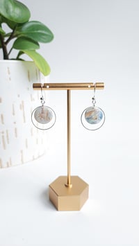 Image 1 of Sandbar Marble Button Hoops