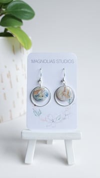 Image 2 of Sandbar Marble Button Hoops