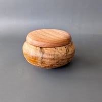 Image 1 of Lidded Vessel - Spalted Maple and Maple 3.65" x 2.25"