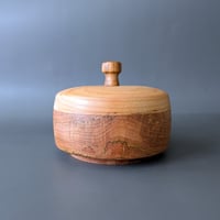 Image 2 of Lidded Vessel - Spalted Maple and Maple with Redgum Knob 3.65 " x 2.125"