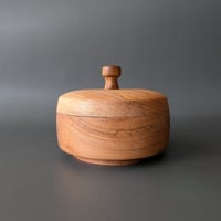 Image 3 of Lidded Vessel - Spalted Maple and Maple with Redgum Knob 3.65 " x 2.125"