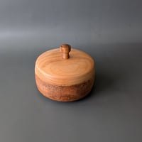 Image 4 of Lidded Vessel - Spalted Maple and Maple with Redgum Knob 3.65 " x 2.125"