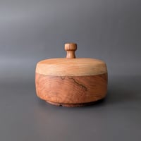Image 1 of Lidded Vessel - Spalted Maple and Maple with Redgum Knob 3.65 " x 2.125"