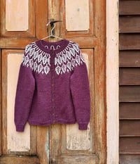 Image 5 of “Arboreal” cardigan - Plum heather - Ready to ship