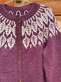 Image 3 of “Arboreal” cardigan - Plum heather - Ready to ship