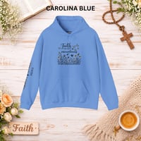 Image 3 of Faith Can Move Mountains Hoodie — Floral Cross Christian Hoodie