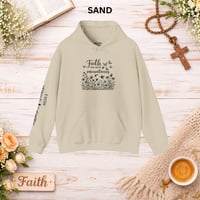 Image 6 of Faith Can Move Mountains Hoodie — Floral Cross Christian Hoodie