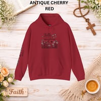 Image 7 of Faith Can Move Mountains Hoodie — Floral Cross Christian Hoodie