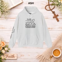 Image 8 of Faith Can Move Mountains Hoodie — Floral Cross Christian Hoodie
