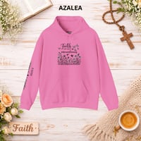 Image 9 of Faith Can Move Mountains Hoodie — Floral Cross Christian Hoodie