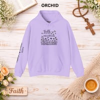 Image 10 of Faith Can Move Mountains Hoodie — Floral Cross Christian Hoodie