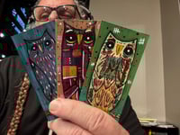 Tiny Free Verse Owls / 3-Piece Micro Art Set & Zine Series, Vol. 2 / #47 of 65