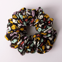 Regular Black Floral  Rayon Crepe