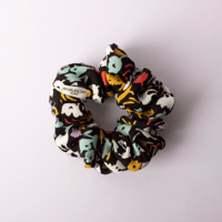 Mini Black Floral  Rayon Crepe