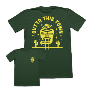 Image of Flying Saucer Cafe T-Shirt | Forest Green 🛸