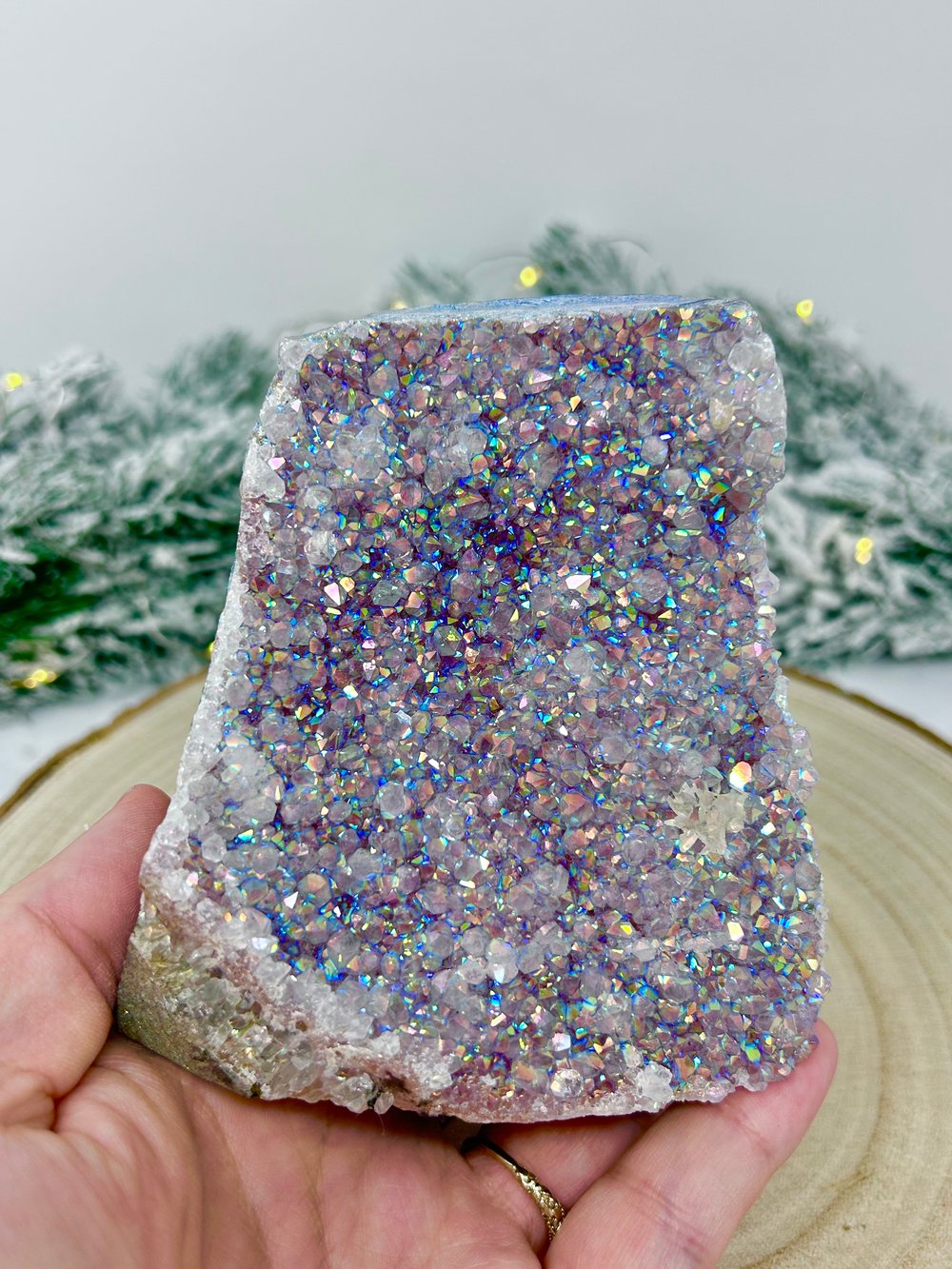 Image of OOAK Unicorn Aura Amethyst Crystal Geode