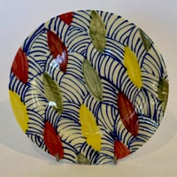 Image 3 of Teacup, Plate and jug blue waves.