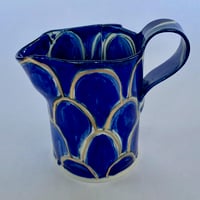Image 2 of Blue and gold cups and jug