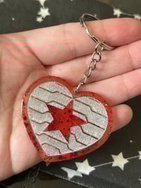 Image 2 of Winter Soldier Heart Keyring