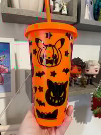 Image 1 of Spooky Pumpkin Pocket Monster Cold Cup