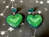 Image 2 of Bat Heart Stud Earrings