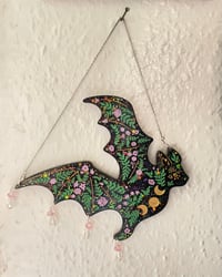 Image 2 of Floral Bat Wall Hanging