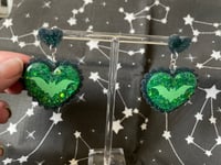 Image 4 of Bat Heart Stud Earrings
