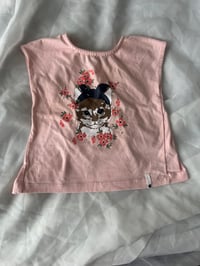 Image 1 of Preview Cat & Flowers Graphic Top