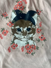 Image 2 of Preview Cat & Flowers Graphic Top