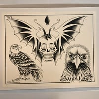 Image 1 of 1985 Spaulding & Roger’s production flash winged skull 11x14