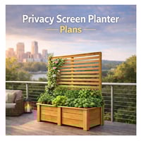 Image 1 of Privacy Screen Planter Plans Outdoor Trellis Box Cedar Vertical Garden DIY Build