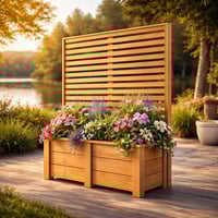 Image 2 of Privacy Screen Planter Plans Outdoor Trellis Box Cedar Vertical Garden DIY Build