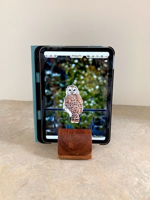 Image of Handmade Cherry wood ipad tablet stand for office desk or table