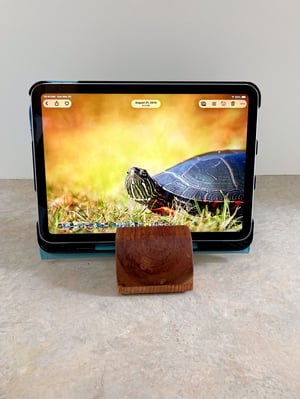 Image of Handmade Cherry wood ipad tablet stand for office desk or table