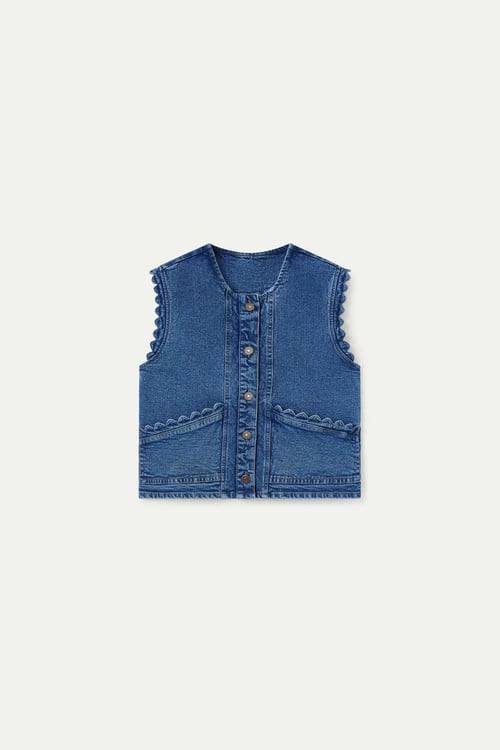 Image of 1-Chaleco denim ondas