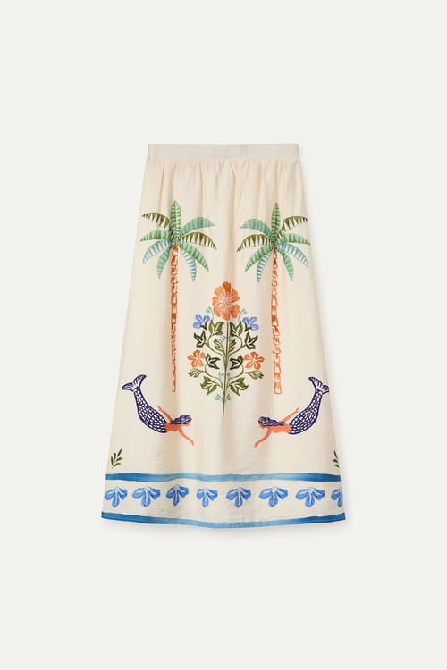 Image of 2-Falda estampado Palm Mermaid