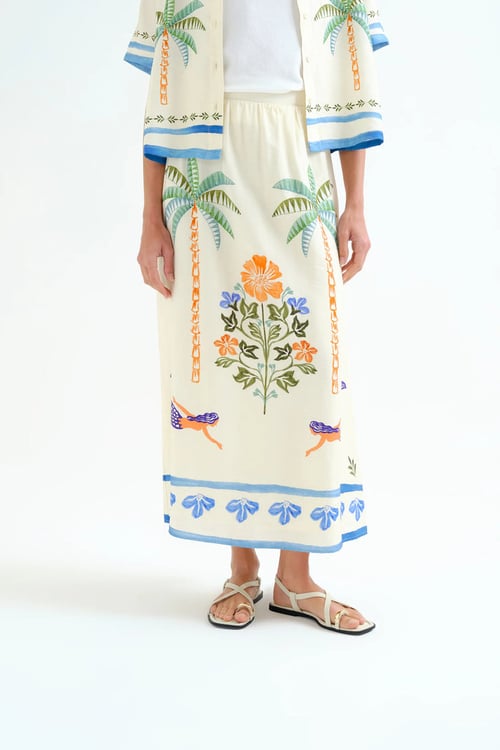 Image of 2-Falda estampado Palm Mermaid