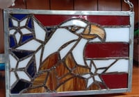Image 2 of American Pride Eagle flag stained glass