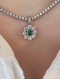 Image 7 of Emerald Halo Clip Pendant